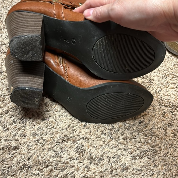 Cato Brown Ankle Boots with Gold Accents - Picture 8 of 11